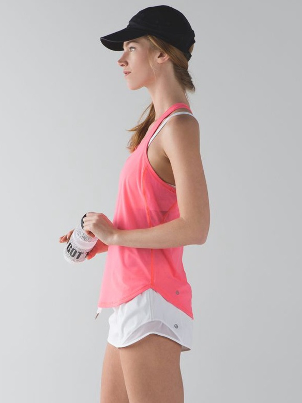 lululemon athletica hot pink tank - fast lane singlet size M